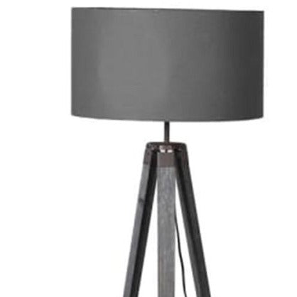 Tall Grey Shade Floor Lamp with Shelf